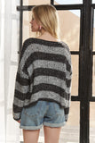 Horizontal Stripes Knit Textured Sweater