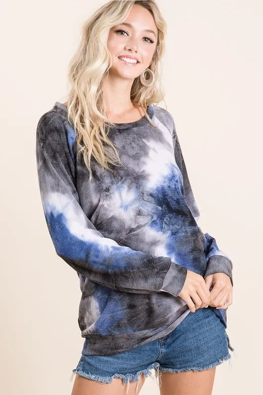 Tie Dye Sweater Knit Top