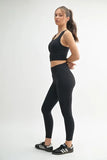 Neck Soft Ribbed Racerback Active Bra