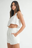 Sleeveless Crop Top and Shorts Set