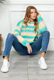 Ombre Drop Shoulder Knit Pullover Sweater