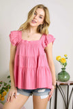 Ruffle Sleeve Babydoll Tunic Top