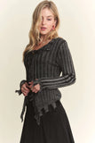 Distressed Edge Washed Sweater