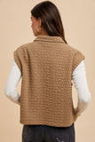Puzzle Quilted Snap Down Vest Coat