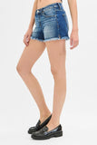 Full Size Low Rise Frayed Denim Shorts