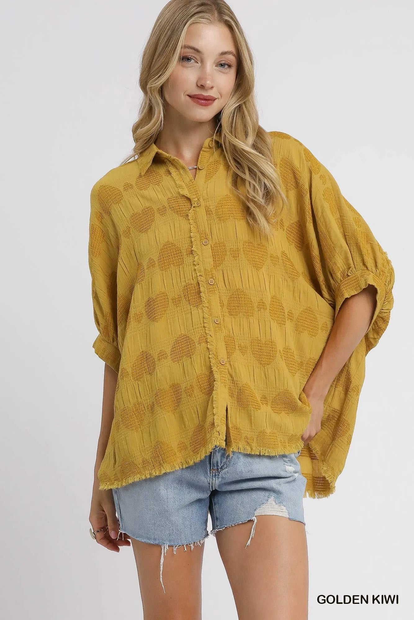 Heart-Collared Oversized Shirt