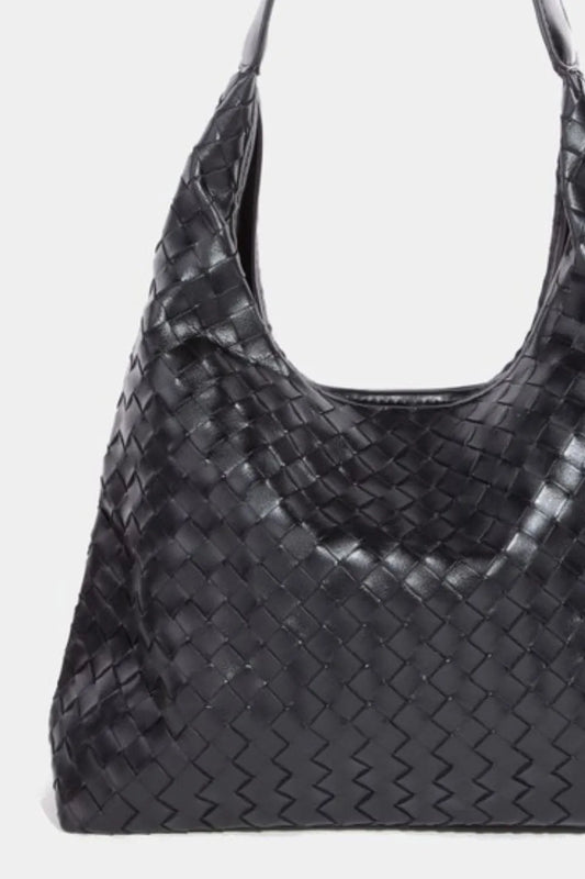 Braided Faux Leather Shoulder Bag