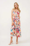 Tiered Floral Midi Cami Dress with Pockets