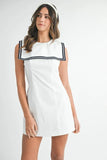 Contrast Piping Square Sailor Collar Mini Dress