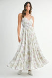 Floral Print Tiered Cami Maxi Dress