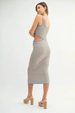 Multi Color Chevron Knit Bodycon Midi Dress