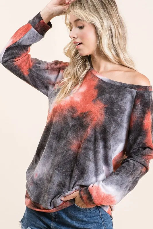 Tie Dye Sweater Knit Top