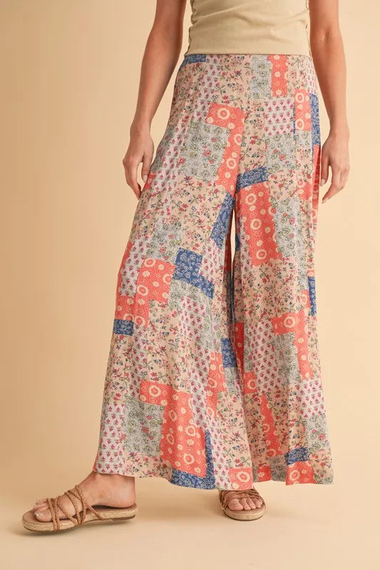 Printed Wide Leg Pants