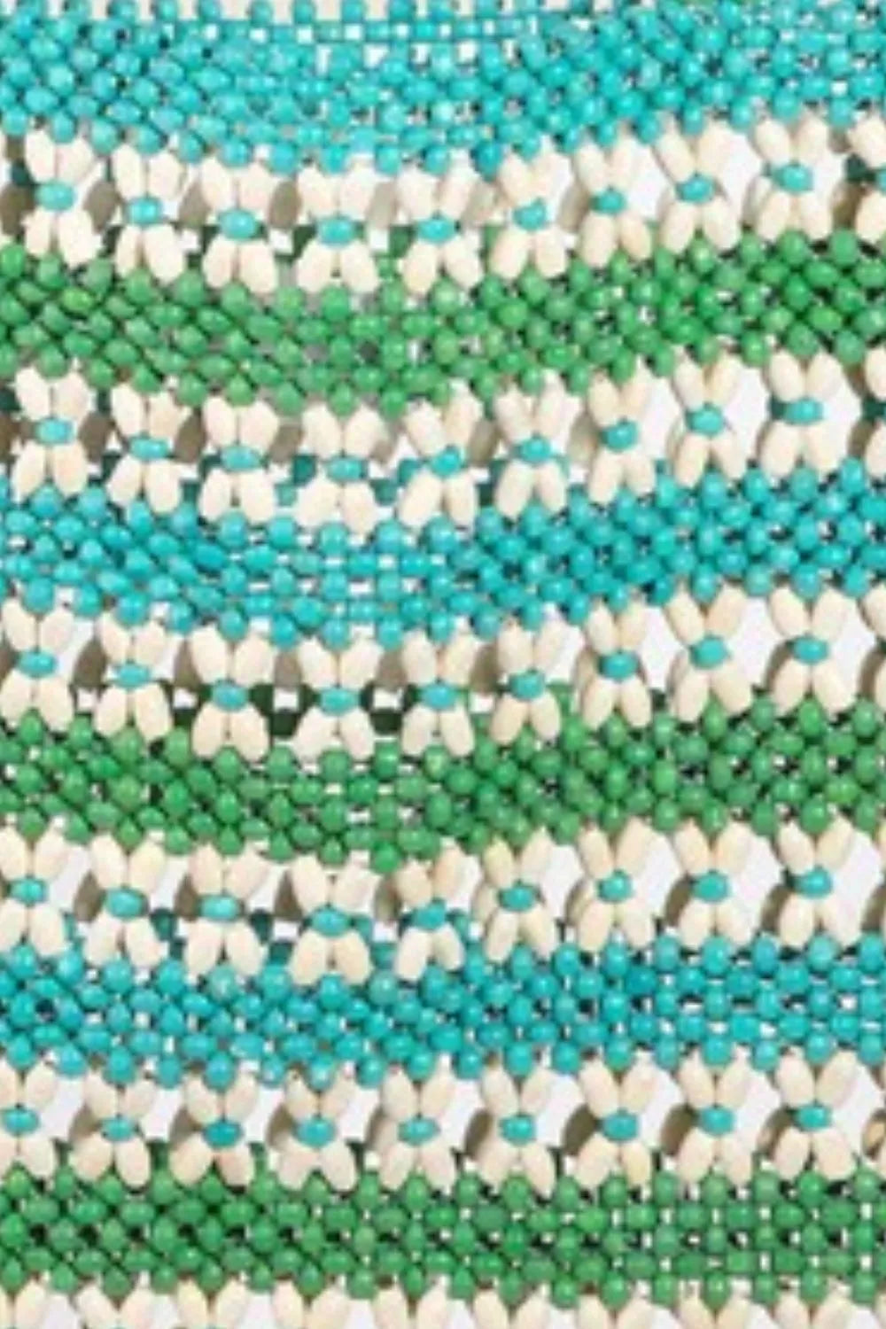 Contrast Wooden Beaded Tote Bag