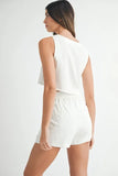 Sleeveless Crop Top and Shorts Set