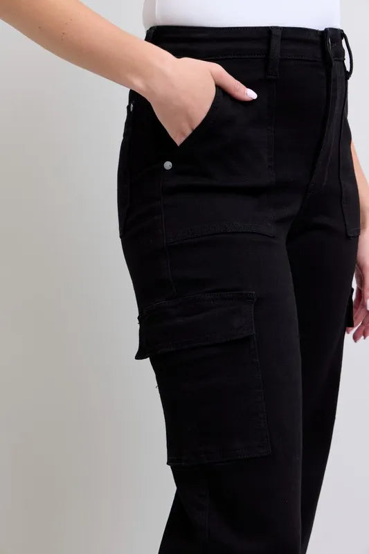 Full Size High Waist Cargo Wide Leg Jeans Plus Size
