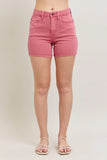 Vibrant Pink Embroidered Denim Shorts