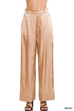 Wide-Leg Satin Pants
