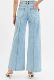 Full Size High Waist Wide Leg Pintuck Detailed Plus Size