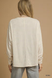 Textured Knit Long Sleeve Blouse