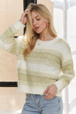 Horizontal Stripes Knit Textured Sweater
