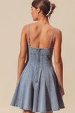 Chic Fit and Flare Denim Mini Dress