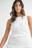 Ruffled Popcorn Smocked Mermaid Midi Dress