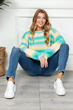Ombre Drop Shoulder Knit Pullover Sweater