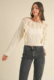 Ruffled Lace Crochet Sweater