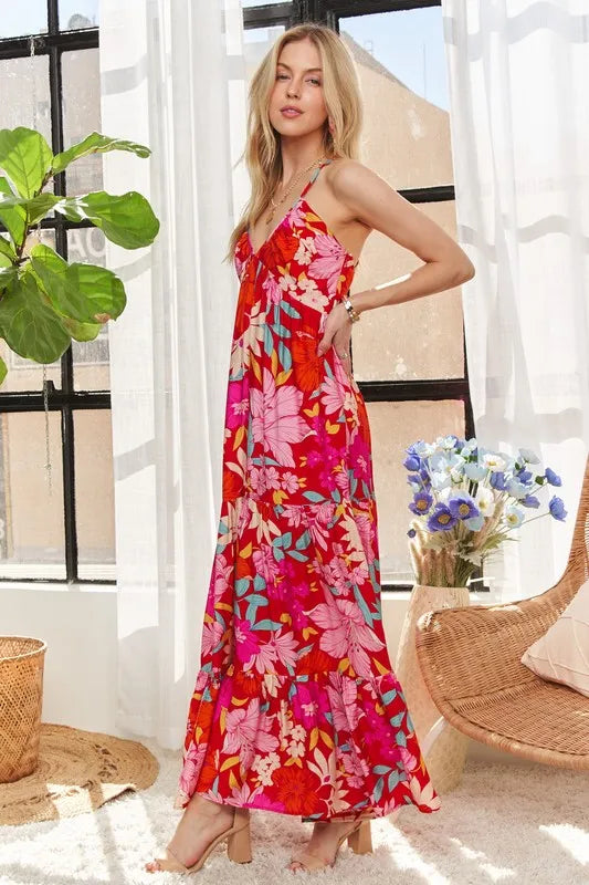 Floral Tiered Maxi Cami Dress