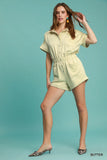 Charmeuse Button-Front Romper
