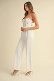 Rhinestone Applique Bustier Jumpsuit