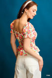 Smocked Floral Peplum Top