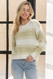 Horizontal Stripes Knit Textured Sweater