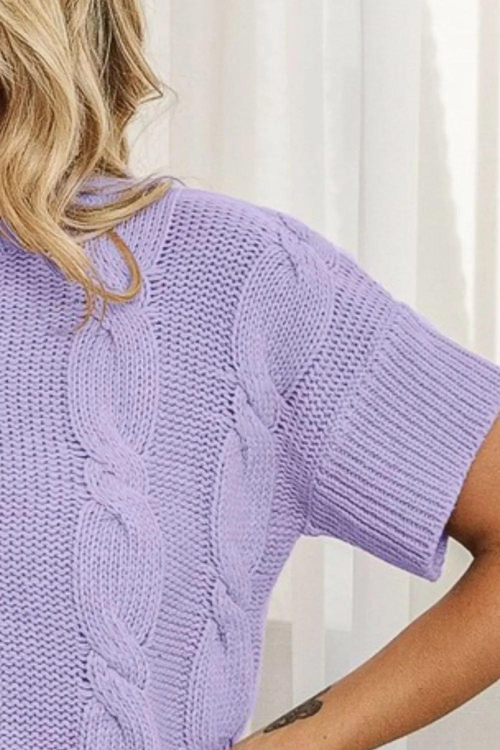 Cable Knit Textured Sweater Top
