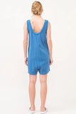 Washed Gauze Front Button Down Romper