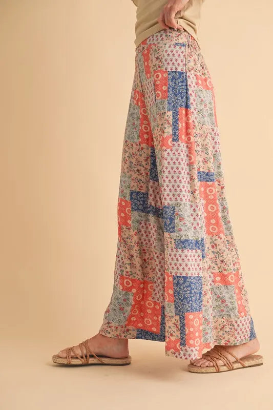 Printed Wide Leg Pants
