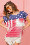 Star Rpinted with Stripe Combo Top