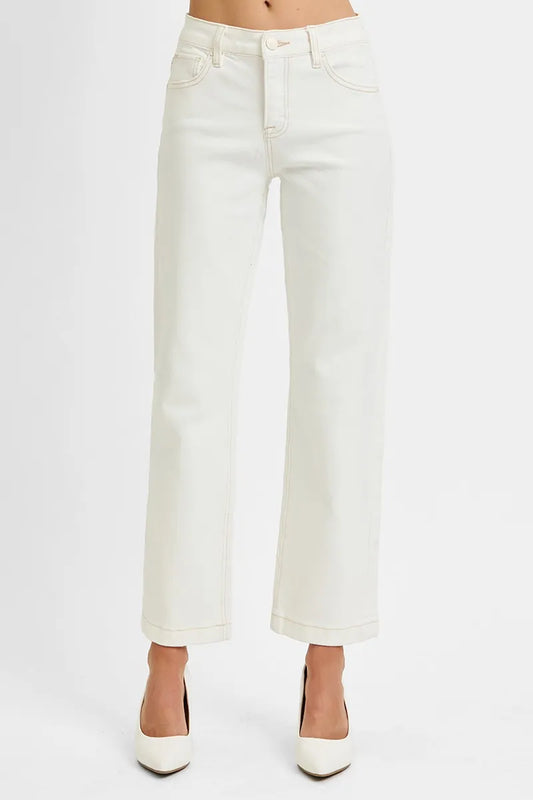 Ankle-Length Mid Rise Control Jeans for a Sleek Fit