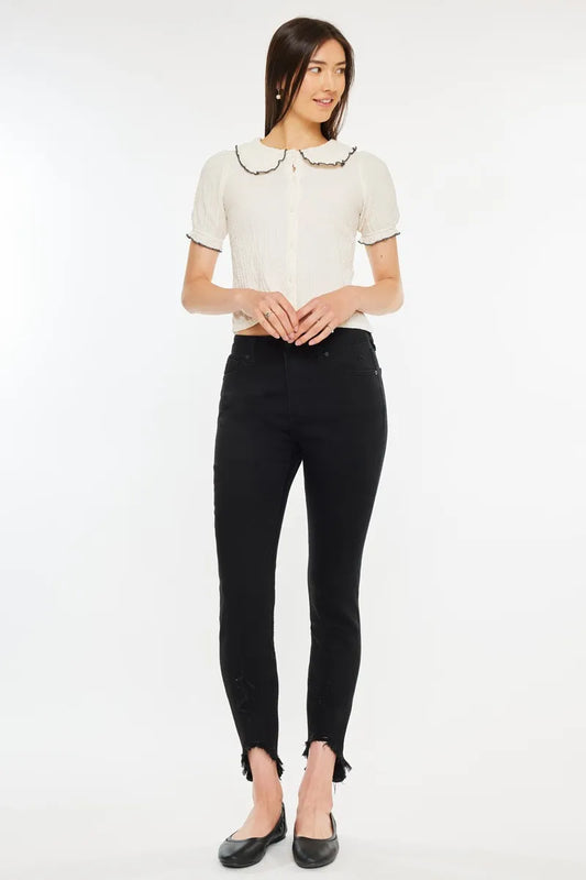 High Waist Ankle-Length Skinny Denim