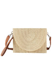 Woven Pattern Straw Crossbody Bag