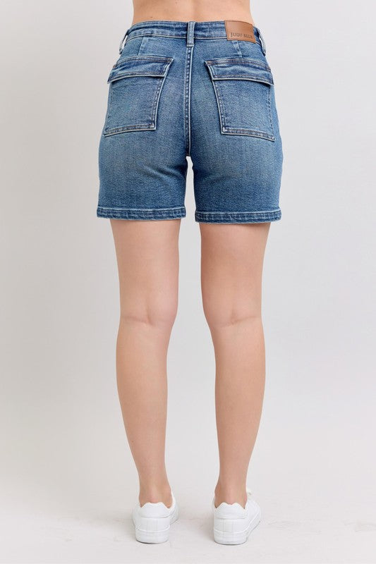 Full Size High Rise Denim Shorts Plus Size