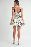 Polka Dot Mini Dress with Ricrac Trim Strap