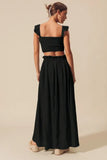 Ruffled Cami Top & Breezy Maxi Skirt Ensemble