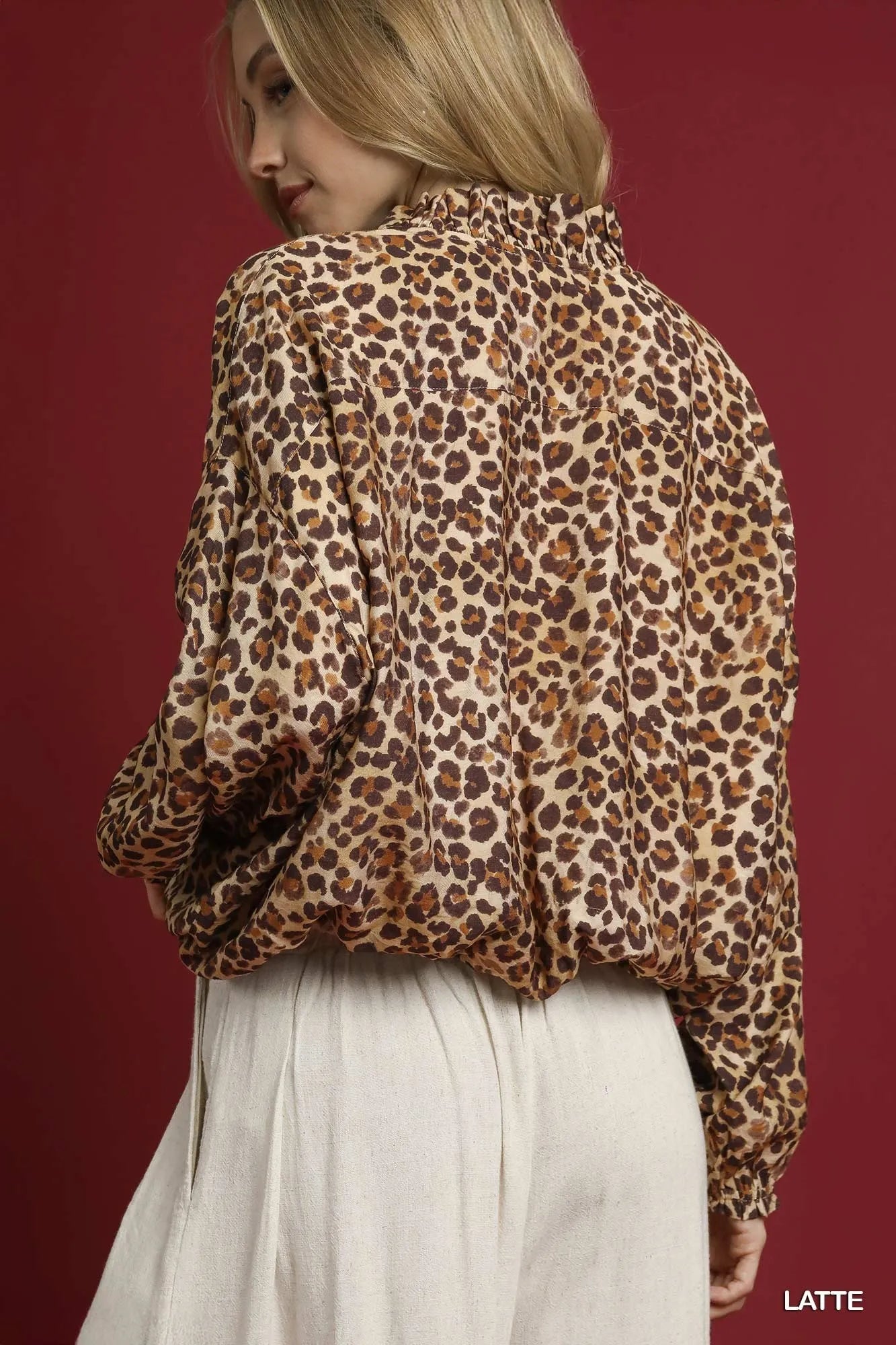 Wild Print Puff Sleeve Top
