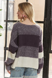 Long Sleeve Color Block Sweater