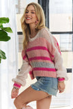 Lightweight Fabric Mix Sweater Top