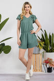 Full Size Rib Rumper with Flutter Sleeves Plus Size