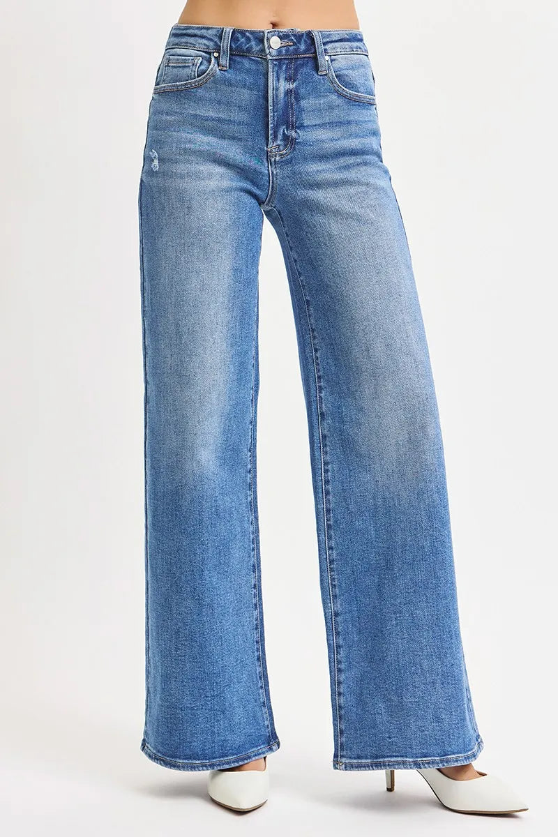 Full Size High Waist Wide Leg Denim