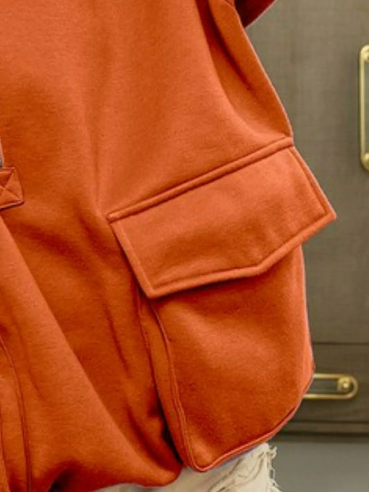 Half Zip Retro Wash Fleece Hoodie